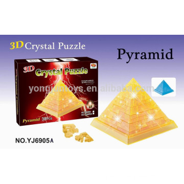 Prety gift Puzzle 3D Puzzle de pyramide en cristal DIY avec lumière